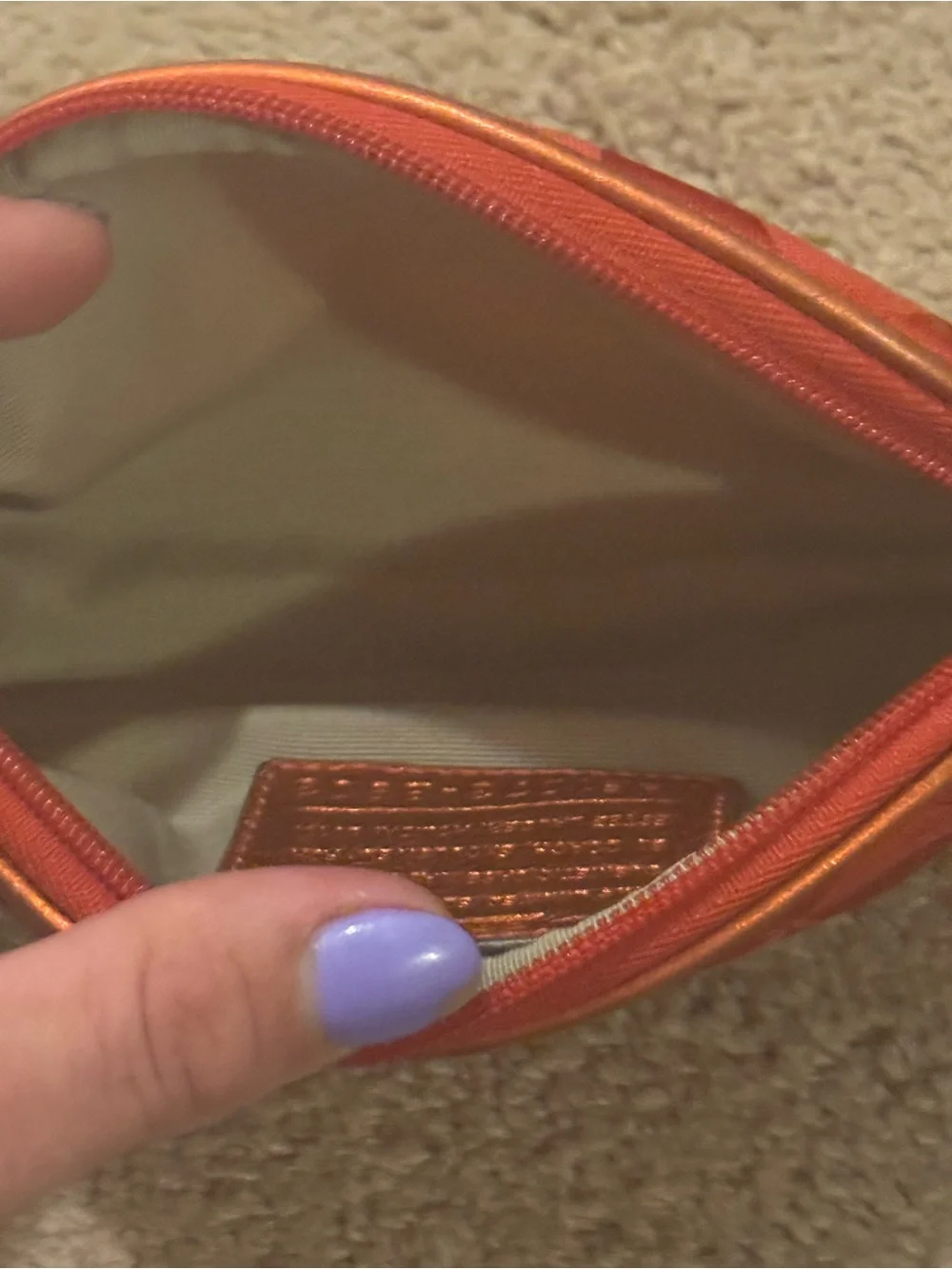 Coach Bright Orange Signature Dome Cosmetic Pouch